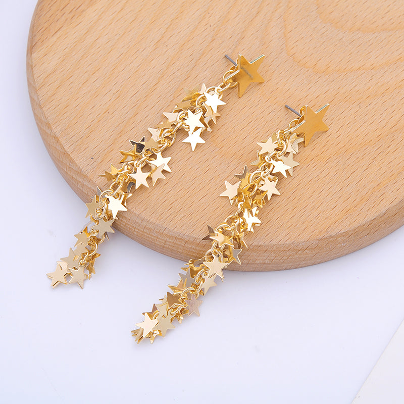 Pentagram tassel earrings