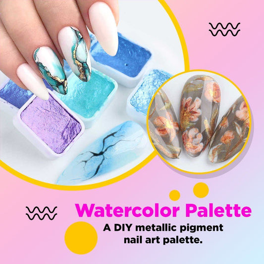 Metallic Watercolor Nail Art Palette