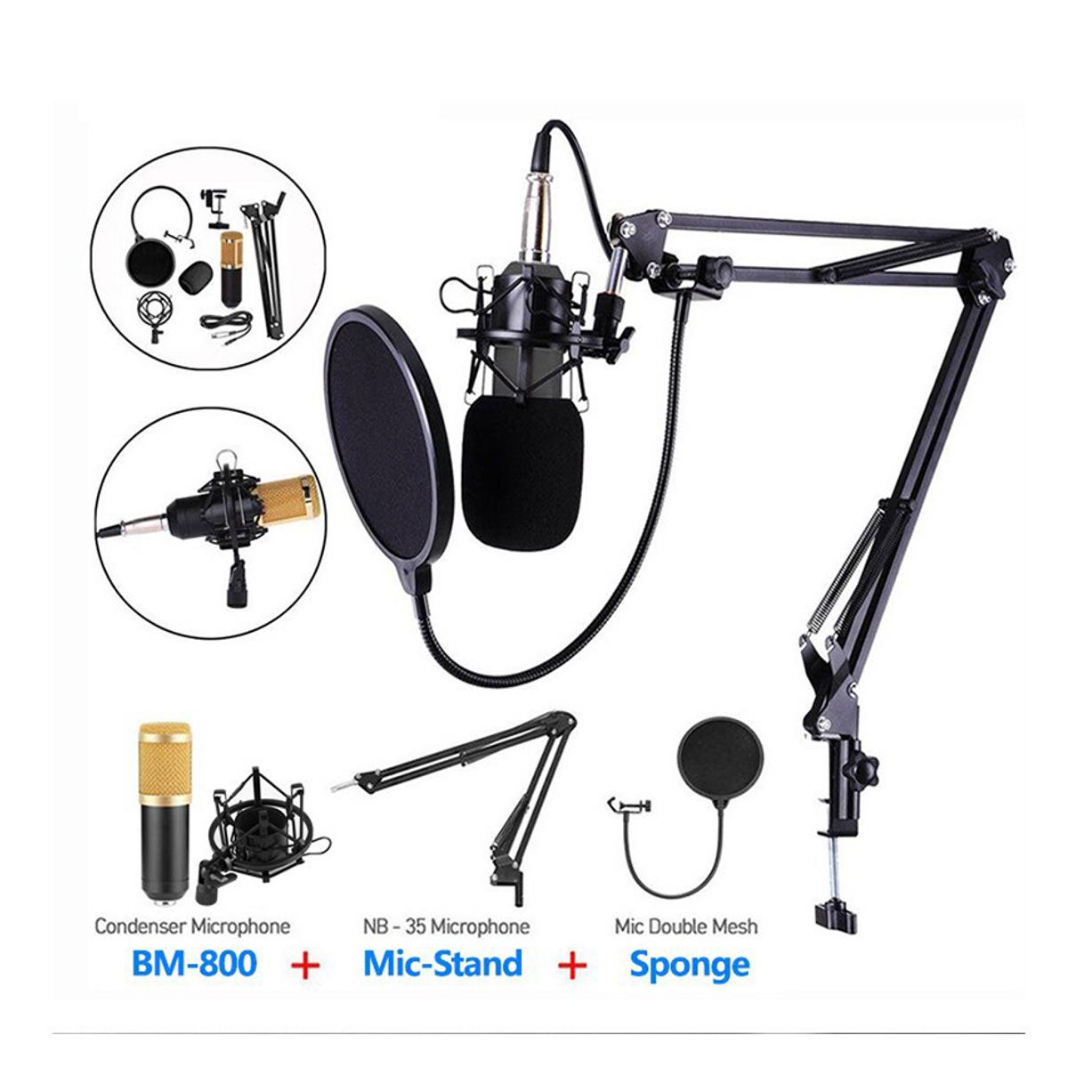 All-in-on Microphone Mixer Kit Sound Card Audio Podcaster With Condenser Mic&Earphone for PC Phone Tiktok