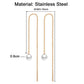 Stainless steel tassel pearl earring threading earrings