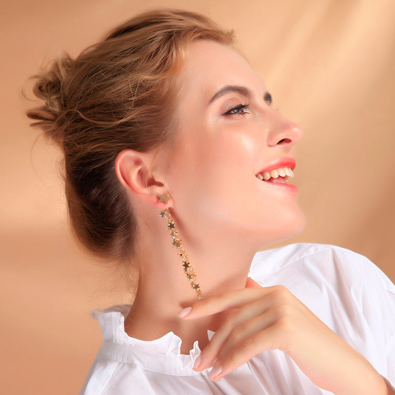 Pentagram tassel earrings