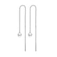 Stainless steel tassel pearl earring threading earrings