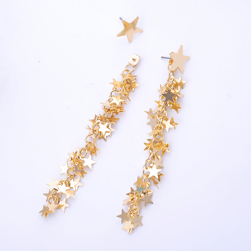 Pentagram tassel earrings