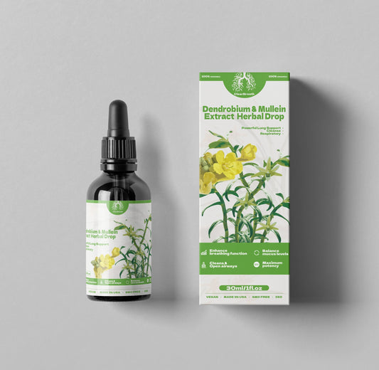 ClearBreath® Dendrobium & Mullein Extract - Powerful Lung Support & Cleanse & Respiratory - Made in USA - Herbal Drops