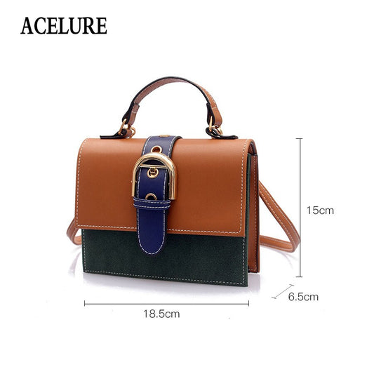 Vintage Female Designer Women Handbag PU Leather Women Shoulder Bag Panelled Cover Ladies Crossbody Bag Feminina Bolsas