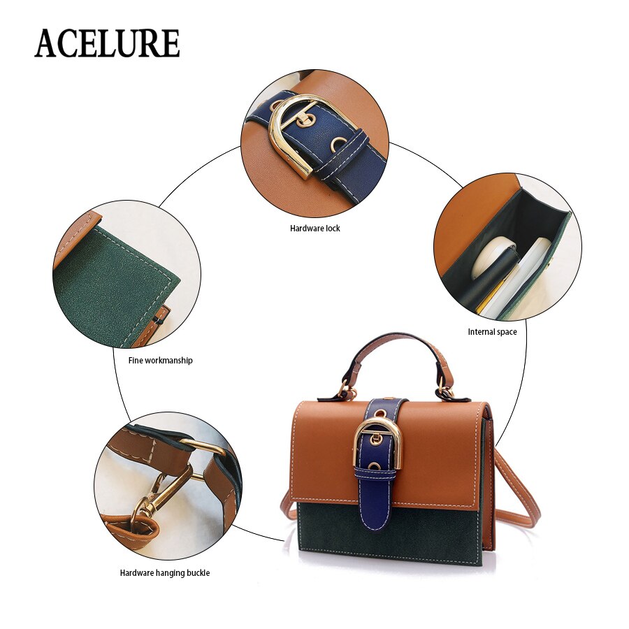 Vintage Female Designer Women Handbag PU Leather Women Shoulder Bag Panelled Cover Ladies Crossbody Bag Feminina Bolsas