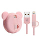 2 in 1 Retractable cute bear USB Charger cable