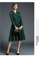 Ladies V-neck Green Lace Dress Vetement Femme 2018 Spring Evening Party Women Dress