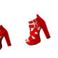 Women's shoes sexy nightclub red summer buckle strap large heels chunky sandals