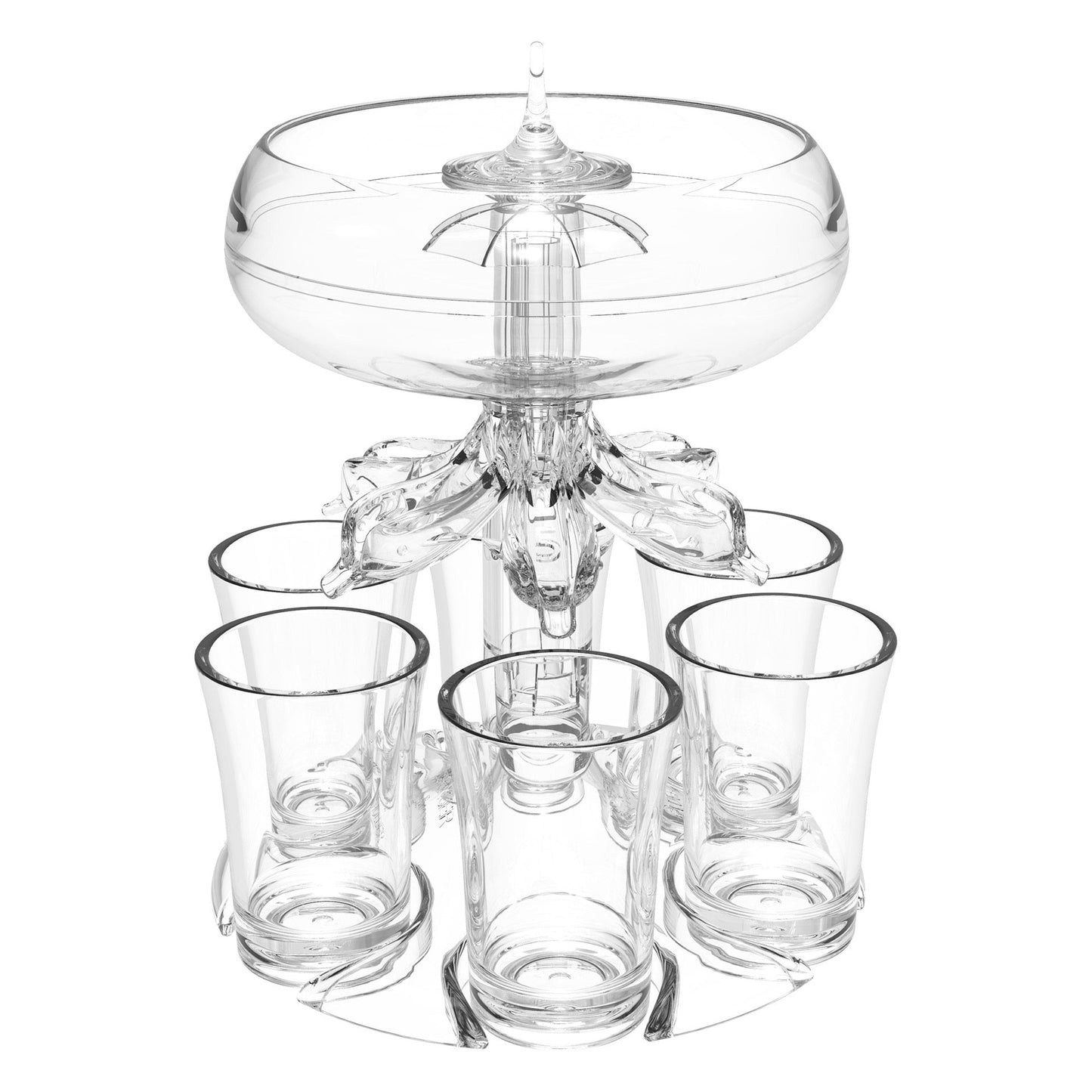 6-Shot Glass Dispenser Holder Wine Whisky Beer Dispenser Rack Bar Accessory Drinking Party Games Glass Dispenser