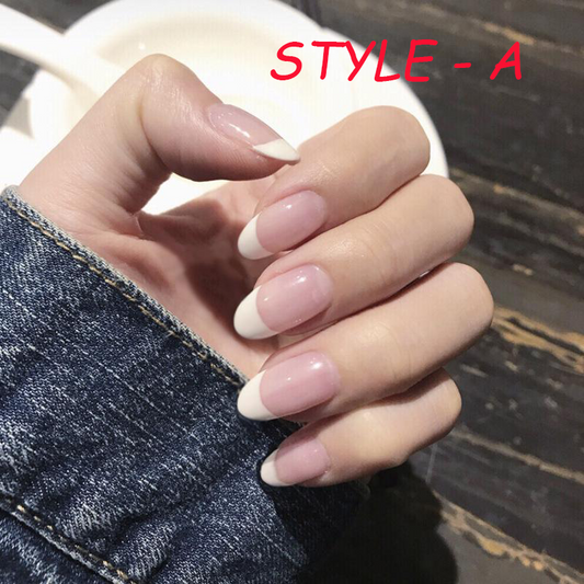 【HAPPY EASTER SALE - 2 FOR 1 ! 🔥ONLY $7.45 EACH ! 🔥】French Manicure Ready-to-wear Gel Manicure