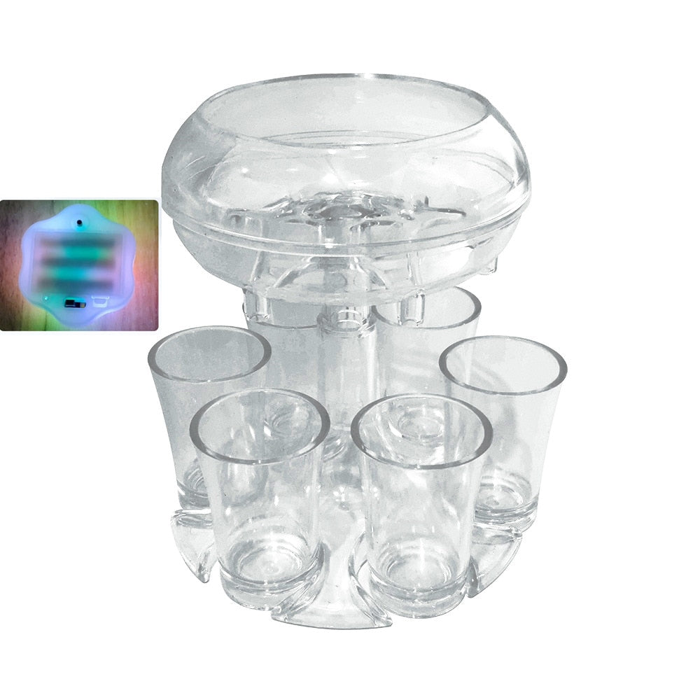 6-Shot Glass Dispenser Holder Wine Whisky Beer Dispenser Rack Bar Accessory Drinking Party Games Glass Dispenser