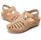 SOFT PU LEATHER CLOSED TOE VINTAGE ANTI-SLIP SANDALS