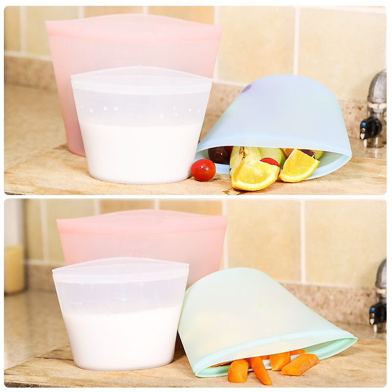 (80% OFF)Reusable Vacuum Silicone Food Bag-1000ml