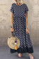 Fake two-piece polka dot print dress