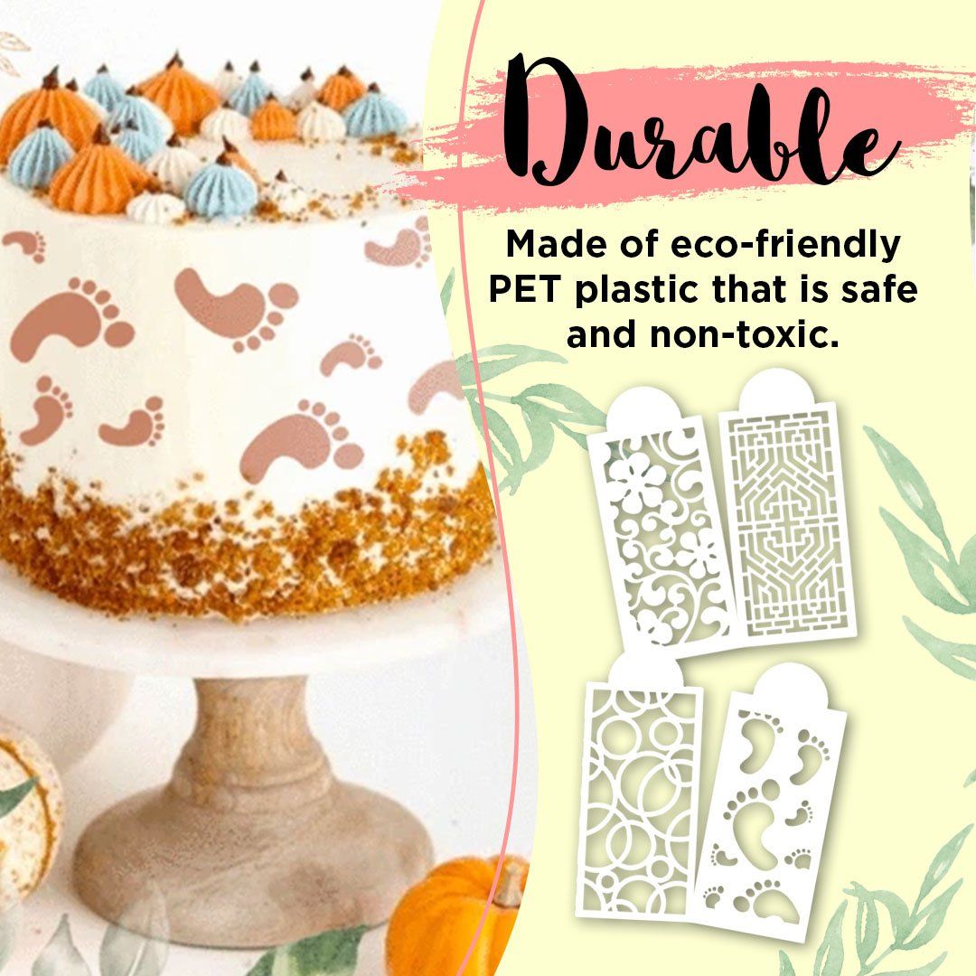 Cake Decoration Stencil (10 PCS in 1 SET)