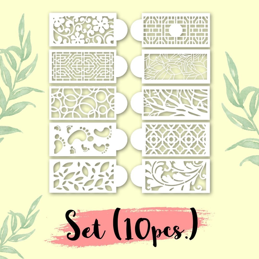 Cake Decoration Stencil (10 PCS in 1 SET)