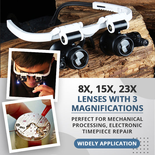 🎅New Year limited time offer🎄LED Glasses Magnifier 8x 15x 23x(BUY 3 FREE SHIPPING)