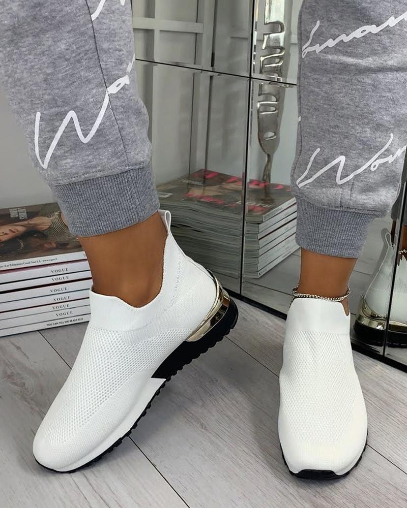 Elegant Elastic Slip-on Flat Shoes