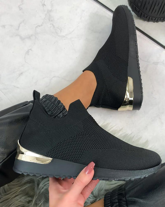 Elegant Elastic Slip-on Flat Shoes