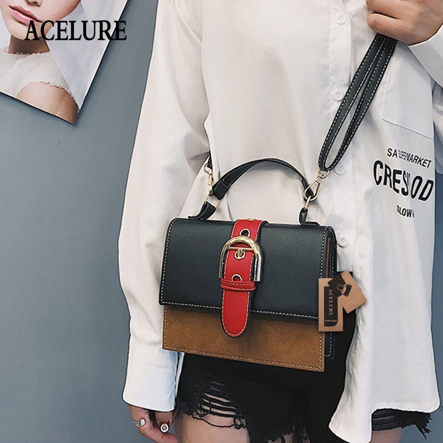 Vintage Female Designer Women Handbag PU Leather Women Shoulder Bag Panelled Cover Ladies Crossbody Bag Feminina Bolsas