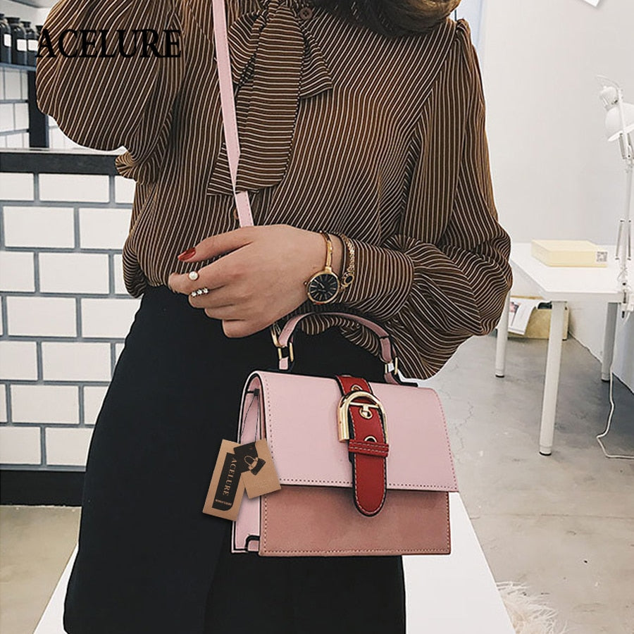 Vintage Female Designer Women Handbag PU Leather Women Shoulder Bag Panelled Cover Ladies Crossbody Bag Feminina Bolsas