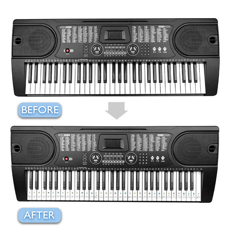 Removable Piano Key Stickers