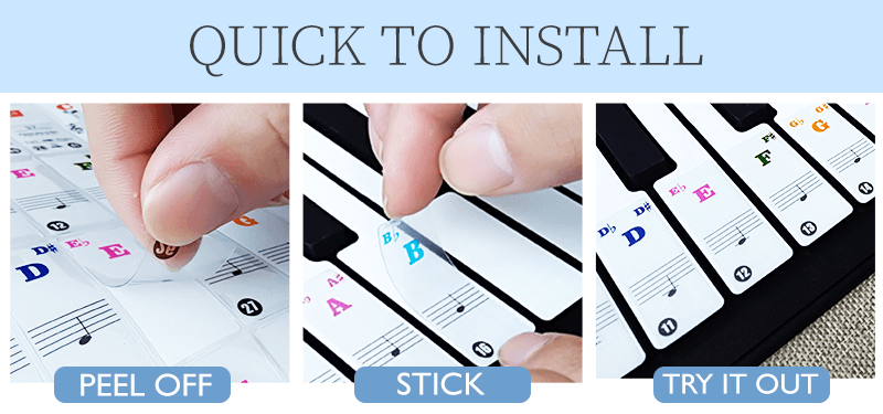 Removable Piano Key Stickers