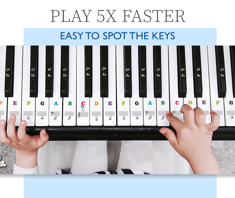 Removable Piano Key Stickers