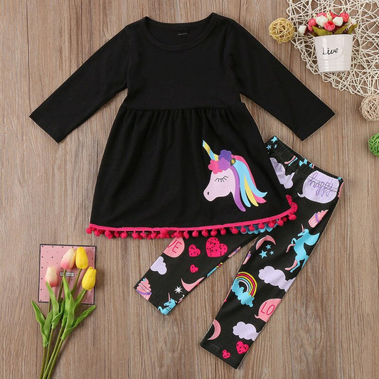 Girl Dress+Pants 2 Pcs Sets