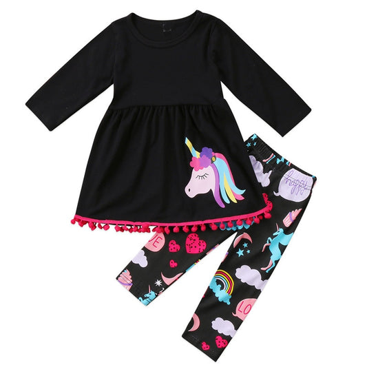 Girl Dress+Pants 2 Pcs Sets