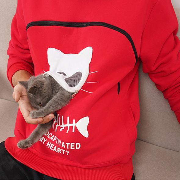 Cat Lovers Hoodie Cuddle Pouch - Who Captivated My Heart?