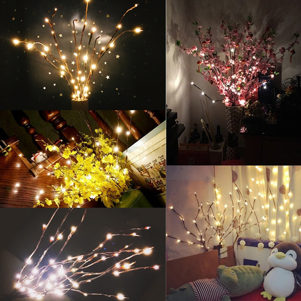 Led twig lights holiday lights branches Christmas ornaments
