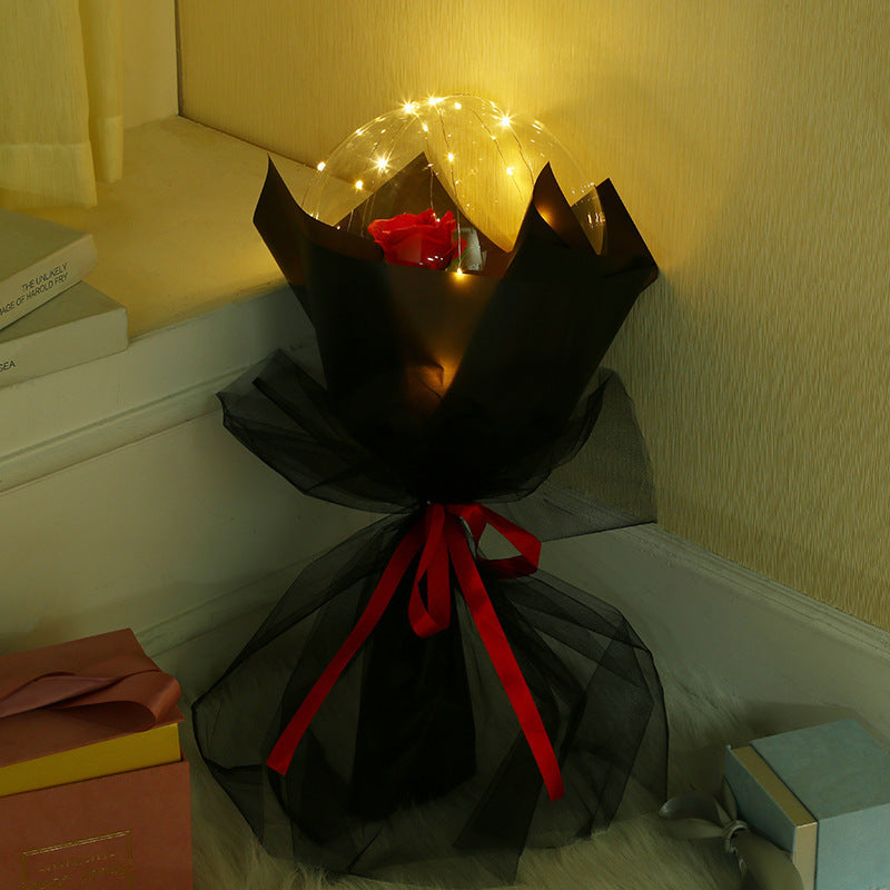 (Romantic Valentine's Day Decoration) LED Romantic Lucid Rose Bouquet