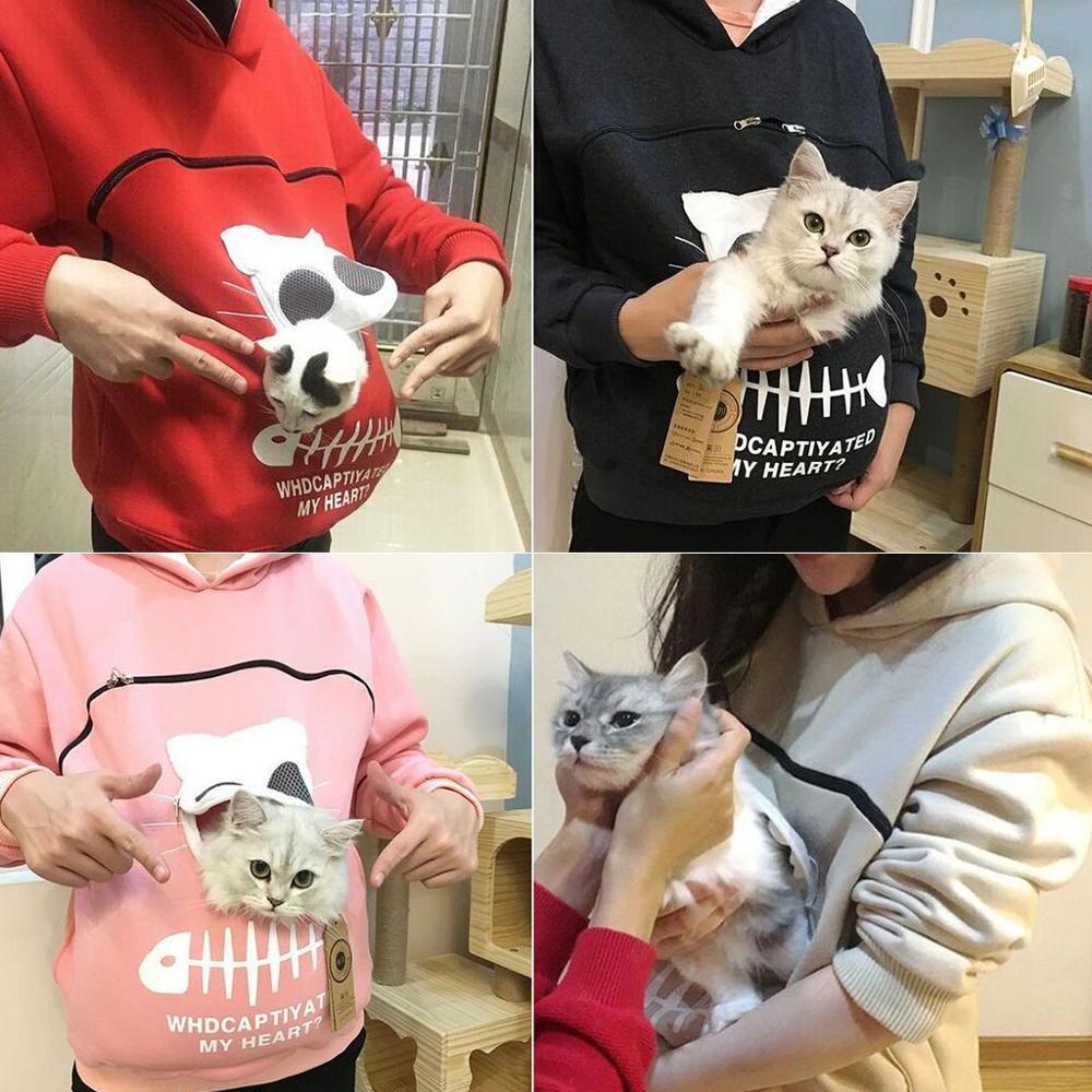 Cat Lovers Hoodie Cuddle Pouch - Who Captivated My Heart?